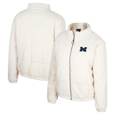 Colosseum Cream Michigan Wolverines So Hot Right Now Quilted Puffer Full-zip Jacket