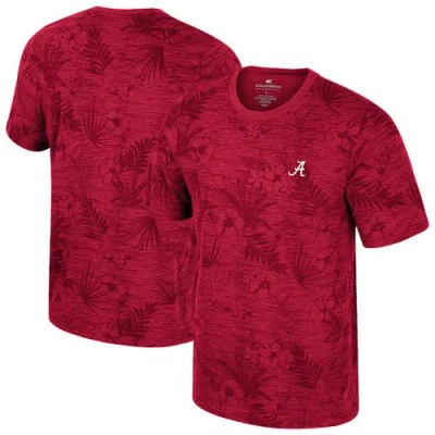 Colosseum Crimson Alabama Crimson Tide Floral Printed T-shirt In Burgundy