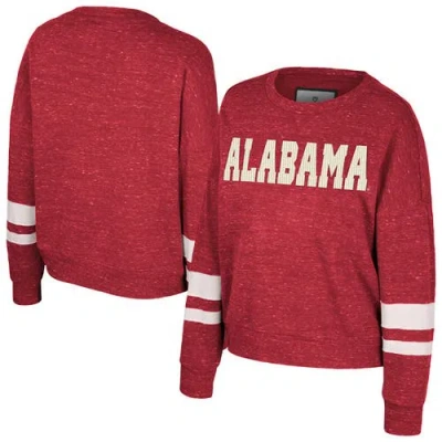 Colosseum Crimson Alabama Crimson Tide Lost City Speckle Pullover Sweatshirt