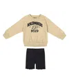 Colosseum Girls 2-piece Toddler Gold/black Purdue Boilermakers Beta Fleece Sweatshirt And Shorts Set In Multi