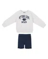 Colosseum Girls 2-piece Toddler White/navy Penn State Nittany Lions Beta Fleece Sweatshirt And Shorts Set In Multi