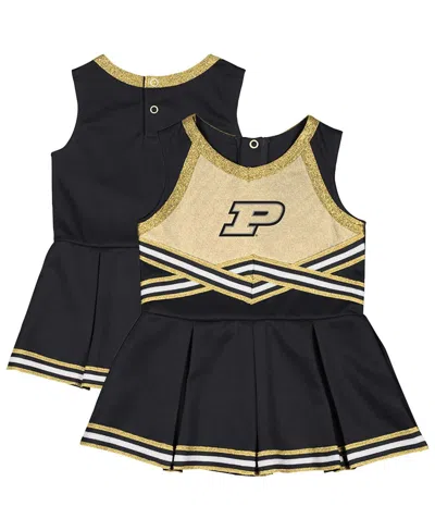 Colosseum Kids' Girls Baby Boys And Girls Black Purdue Boilermakers Lollipop Park Cheer Dress