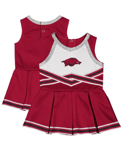Colosseum Kids' Girls Baby Boys And Girls Cardinal Arkansas Razorbacks Lollipop Park Cheer Dress In Red
