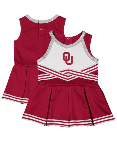 Colosseum Kids' Girls Baby Boys And Girls Crimson Oklahoma Sooners Lollipop Park Cheer Dress In Multi