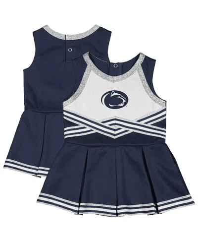 Colosseum Kids' Girls Baby Boys And Girls Navy Penn State Nittany Lions Lollipop Park Cheer Dress In Blue
