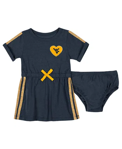 Colosseum Kids' Baby Boys And Girls 2-piece Navy Michigan Wolverines Xur Dress And Bloomer Set In Blue