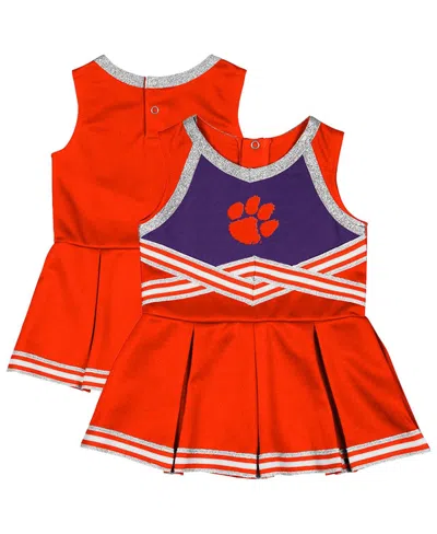 Colosseum Kids' Girls Baby Boys And Girls Orange Clemson Tigers Lollipop Park Cheer Dress In Red