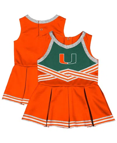 Colosseum Kids' Girls Baby Boys And Girls Orange Miami Hurricanes Lollipop Park Cheer Dress