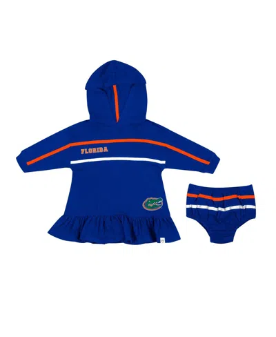 Colosseum Babies' Girls Infant  Royal Florida Gators Winifred Hoodie Dress And Bloomer Set