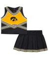 Colosseum Girls Toddler 2-piece Black Iowa Hawkeyes Lollipop Park Cheer Set In Black