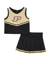 Colosseum Girls Toddler  Black Purdue Boilermakers Time For Recess Cheer Top & Skirt Set In Black