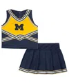 Colosseum Girls Toddler 2-piece Navy Michigan Wolverines Lollipop Park Cheer Set In Blue