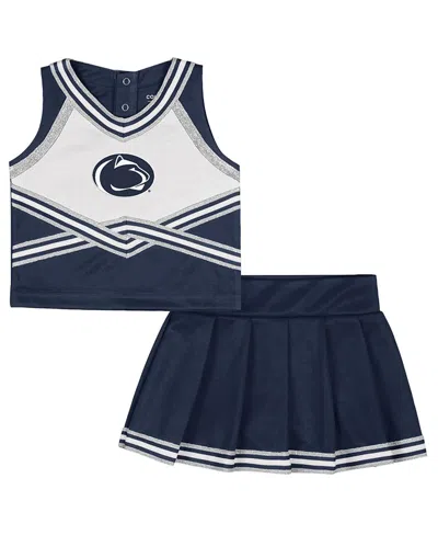 Colosseum Babies' Girls Toddler 2-piece Navy Penn State Nittany Lions Lollipop Park Cheer Set In Blue