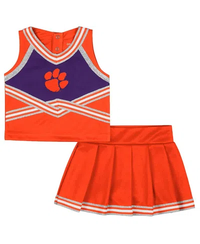 Colosseum Babies' Girls Toddler 2-piece Orange Clemson Tigers Lollipop Park Cheer Set