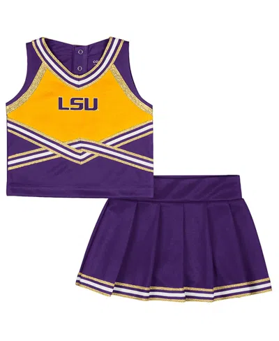 Colosseum Babies' Girls Toddler 2-piece Purple Lsu Tigers Lollipop Park Cheer Set