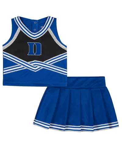 Colosseum Babies' Girls Toddler 2-piece Royal Duke Blue Devils Lollipop Park Cheer Set