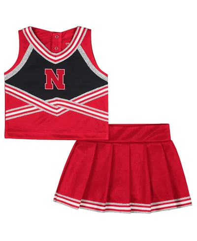 Colosseum Babies' Girls Toddler 2-piece Scarlet Nebraska Huskers Lollipop Park Cheer Set In Red