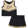 Colosseum Girls Toddler  Black Purdue Boilermakers Time For Recess Cheer Top & Skirt Set In Black