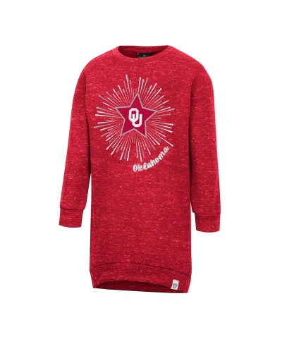 Colosseum Babies' Girls Toddler  Crimson Distressed Oklahoma Sooners Cindy Lou Sweatshirt Dress