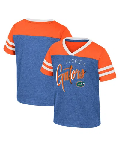 Colosseum Babies' Girls Toddler  Royal Distressed Florida Gators Summer Foil V-neck T-shirt