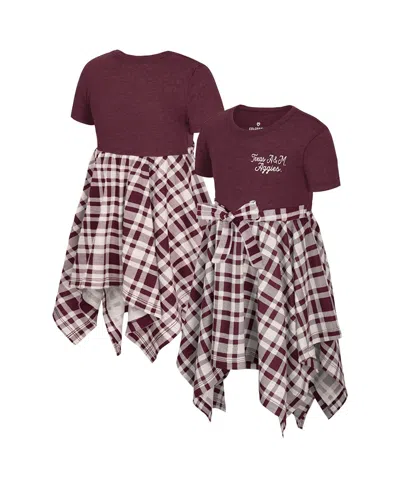 Colosseum Babies' Girls Toddler Maroon Texas A&m Aggies Marceline Plaid Dress In Purple