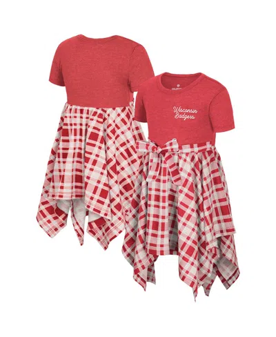 COLOSSEUM GIRLS TODDLER RED WISCONSIN BADGERS MARCELINE PLAID DRESS