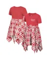 Colosseum Girls Toddler Red Wisconsin Badgers Marceline Plaid Dress In Multi