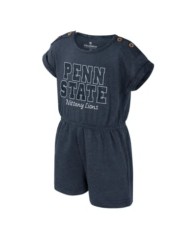 Colosseum Babies' Girls Toddlerâ Navy Penn State Nittany Lions Cinder Romper In Black