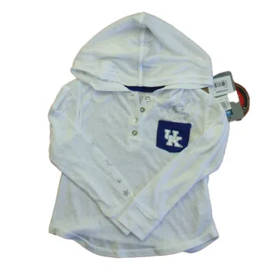 Colosseum Kids' Girls White Blue University Of Kentucky Long Sleeve Shirt In Gray
