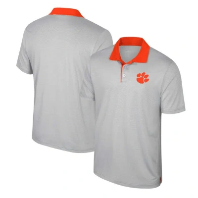 Colosseum Gray Clemson Tigers Tuck Striped Polo