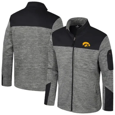 Colosseum Men's Gray/black Iowa Hawkeyes Guard Full-zip Jacket In Gray,black