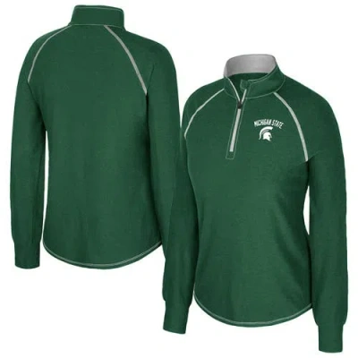 Colosseum Green Michigan State Spartans Bikram Raglan Quarter-zip Top In Multi