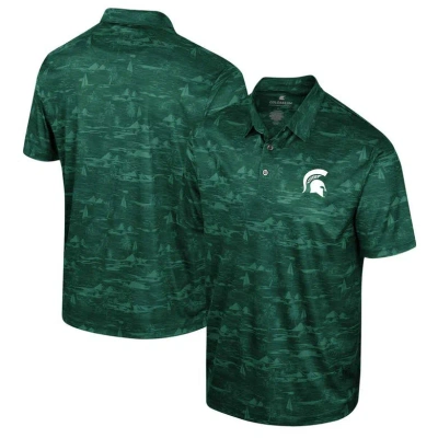 Colosseum Green Michigan State Spartans Daly Print Polo