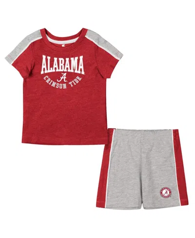 Colosseum Babies' Infant Boys And Girls Boys And Girls  Crimson, Heather Gray Alabama Crimson Tide Norman T-s In Crimson,heather Gray