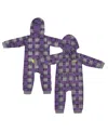 Colosseum Infant Purple Lsu Tigers Full-zip Plaid Hoodie Long Sleeve Jumper In Purple