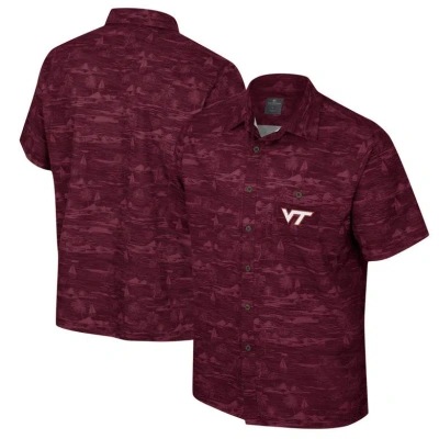 Colosseum Maroon Virginia Tech Hokies Ozark Button-up Shirt