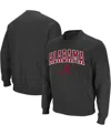 Colosseum Men's Charcoal Alabama Crimson Tide Arch Logo Crew Neck Sweatshirt In Charcoal