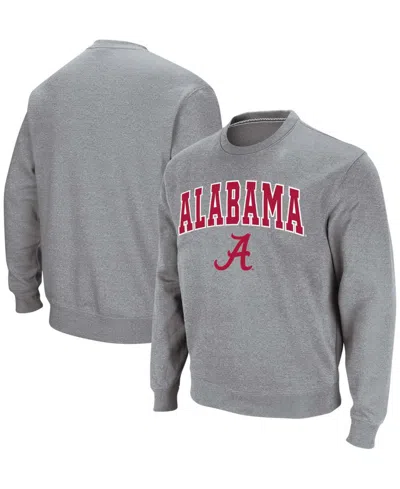 Colosseum Men's Alabama Tide Arch Logo Crew Neck Sweatshirt In Heathered Gray