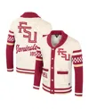 Colosseum Men's And Women's Cream Florida State Seminoles Wild Collective Button-up Jacquard Sweater In Cream