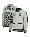 Colosseum Men's And Women's Cream Michigan State Spartans Wild Collective Button-up Jacquard Sweater In Cream