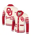 Colosseum Men's And Women's Cream Oklahoma Sooners Wild Collective Button-up Jacquard Sweater In Cream