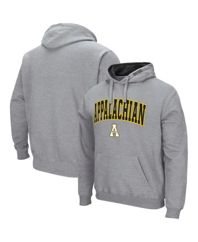 Colosseum Men's Appalachian State Mountaineers Arch And Logo Pullover Hoodie In Heather Gray