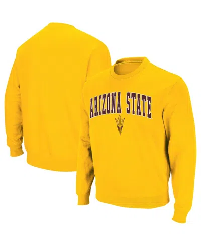 Colosseum Men's Arizona State Sun Devils Arch & Logo Pullover Sweatshirt In Gold