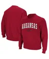 Colosseum Men's Arkansas Razorbacks Arch And Logo Crew Neck Sweatshirt In Cardinal