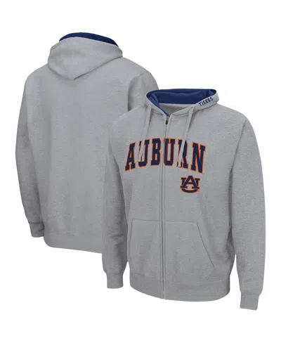 Colosseum Men's Auburn Tigers Arch And Logo 3.0 Full-zip Hoodie In Gray