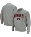Colosseum Men's Auburn Tigers Arch And Logo Crew Neck Sweatshirt In Heathered Gray