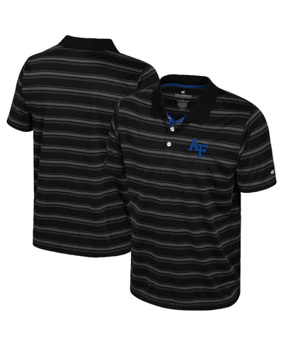 Colosseum Men's Black Air Force Falcons Milk Steak Polo Shirt