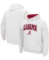 Colosseum Men's White Alabama Crimson Tide Arch And Logo 3.0 Pullover Hoodie In White
