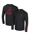 Colosseum Men's Black Alabama Crimson Tide Logo Lockup 3-hit Active Blend Long Sleeve T-shirt In Black