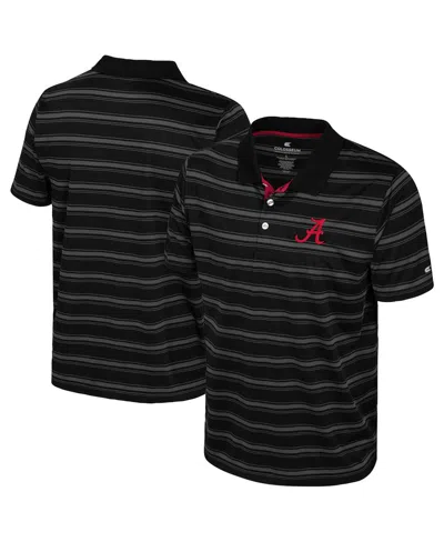 Colosseum Men's Black Alabama Crimson Tide Milk Steak Polo Shirt